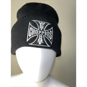 WEST COAST CHOPPERS ORIGINAL CROSS BEANIE IN BLACK